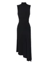 Elisabetta Franchi Asymmetric Black Midi Dress In Black
