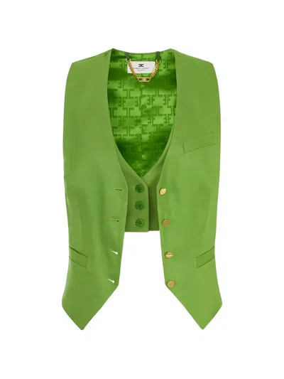 Elisabetta Franchi Asymmetric Double-layered Waistcoat In Multi