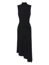Elisabetta Franchi Asymmetric Black Midi Dress In Black