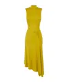 Elisabetta Franchi Asymmetric Yellow Midi Dress In Yellow