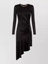 Elisabetta Franchi Black Asymmetric Dress With Necklace In Black