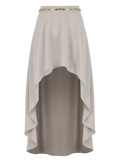 Elisabetta Franchi Asymmetric Midi Dress In Grey