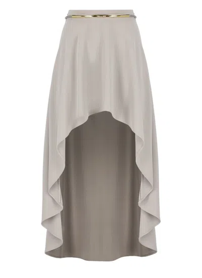 Elisabetta Franchi Crepe Skirt In Grey