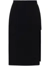 Elisabetta Franchi Black Asymmetric Midi Skirt In Black