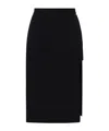 Elisabetta Franchi Black Asymmetric Midi Skirt In Black
