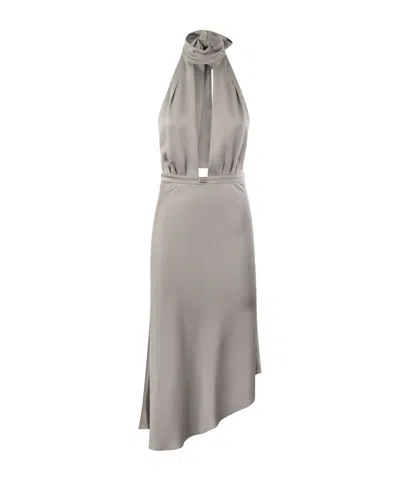 ELISABETTA FRANCHI ELISABETTA FRANCHI SLEEVELESS ASYMMETRIC MIDI DRESS