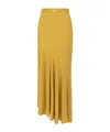 Elisabetta Franchi Belted Midi Skirt In Yellow