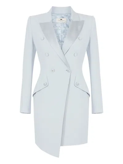 Elisabetta Franchi Asymmetrical Double-breasted Mini Dress In White