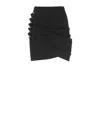 Elisabetta Franchi Asymmetrical Draped Skirt With Metallic Accents In Black