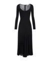 Elisabetta Franchi Flared Black Evening Dress With Fitted Bodice In Black