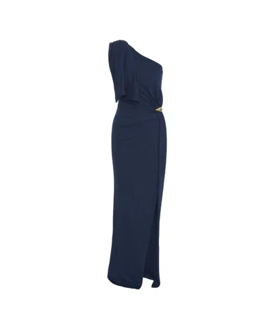 ELISABETTA FRANCHI ELISABETTA FRANCHI ASYMMETRICAL EVENING DRESS IN JERSEY