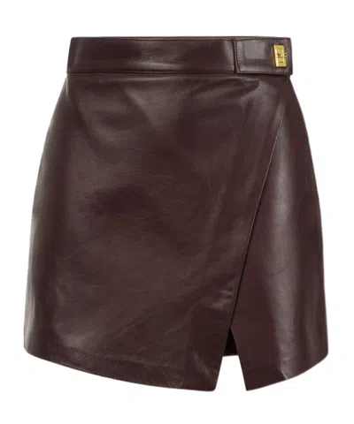 Elisabetta Franchi Asymmetrical Leather Mini Skirt
