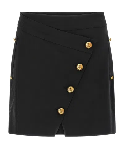 ELISABETTA FRANCHI ELISABETTA FRANCHI BUTTON EMBELLISHED GABARDINE MINI SKIRT