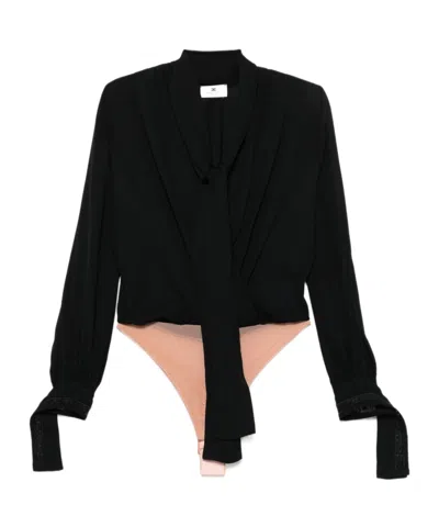 ELISABETTA FRANCHI ATTACHED-SCARF BODYSUIT