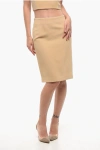 Elisabetta Franchi Back Split Lined Pencil Skirt In Neutral