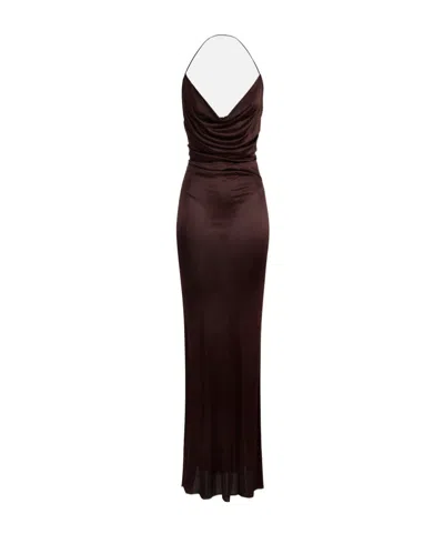 ELISABETTA FRANCHI ELISABETTA FRANCHI HALTERNECK OPEN BACK JERSEY MAXI DRESS