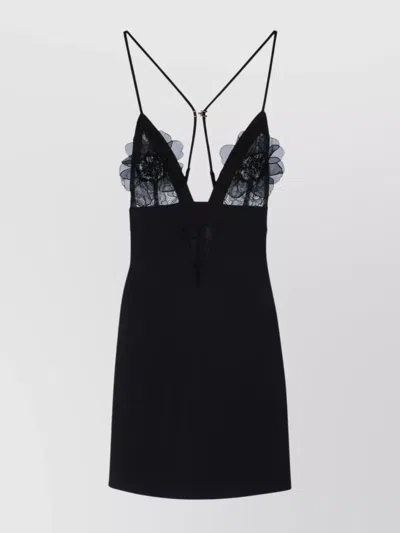 ELISABETTA FRANCHI BACKLESS LACE DETAILING DRESS