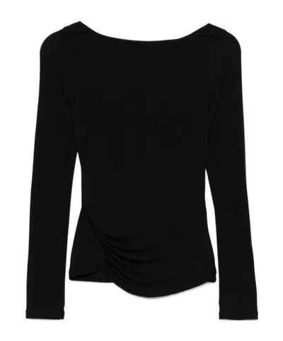 ELISABETTA FRANCHI ELISABETTA FRANCHI BOAT NECK DRAPED TOP
