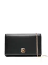 Elisabetta Franchi Logo Turn-lock Leather Clutch Bag
