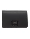 Elisabetta Franchi Pochette Con Tracolla In Metallo Dorato Nera In Black