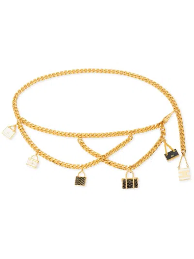 Elisabetta Franchi Bag-charm Chain Belt In Gold