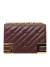 Elisabetta Franchi Medium Quilted Chain-linked Crossbody Bag In Red