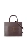 Elisabetta Franchi Bordeaux Structured Shoulder Bag In Brown