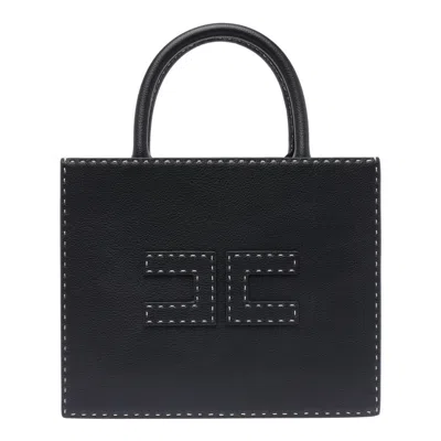 Elisabetta Franchi Structured Handbag With Dual Handles In Black