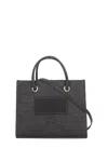 Elisabetta Franchi Black Canvas Bag In Neutral