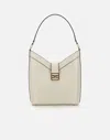 Elisabetta Franchi Vegan Leather Bucket Shoulder Bag In Neutral