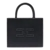 Elisabetta Franchi Borsa Tote Nera Piccola Con Impunture A Contrasto In Black