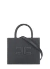 Elisabetta Franchi Borsa Tote Nera Piccola Con Impunture A Contrasto In Black