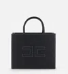 Elisabetta Franchi Borsa Tote Nera Piccola Con Impunture A Contrasto In Black