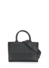 Elisabetta Franchi Structured Pebbled Shoulder Bag In Gray