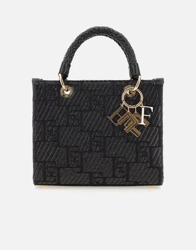【最終お値下げ】ELISABETTA FRANCHI ブラック　ゴールドバックル elisabetta-franchi-bags-black-