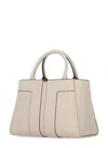 Elisabetta Franchi Structured Textured Tote Bag With Removable Strap In Grey