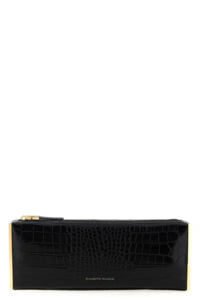 Elisabetta Franchi 'baguette' Clutch In Black