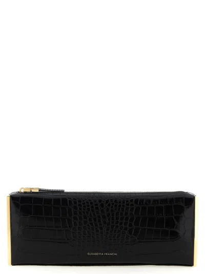Elisabetta Franchi 'baguette' Clutch In Black