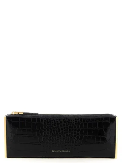 Elisabetta Franchi 'baguette' Clutch In Black