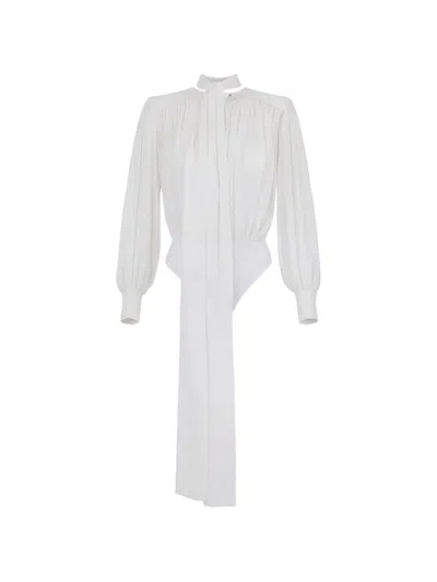 Elisabetta Franchi Balloon-sleeve Bodysuit In White