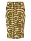 Elisabetta Franchi Bead-embellished Midi Skirt In Brown