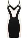 Elisabetta Franchi Two-tone Mini Dress In Weiss
