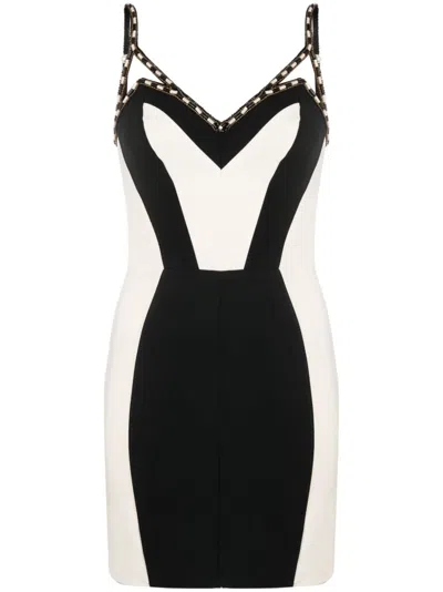 Elisabetta Franchi Two-tone Mini Dress In Black