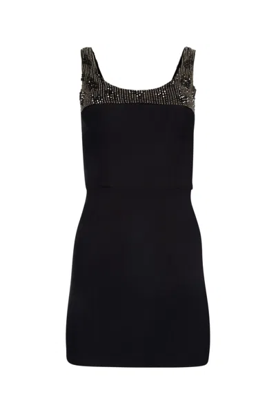 Elisabetta Franchi Beaded Crepe Mini Dress
