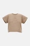 Elisabetta Franchi Beige Crewneck Print T-shirt In Brown