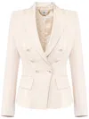 Elisabetta Franchi Beige Double-breasted Blazer In Brown