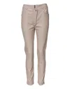 Elisabetta Franchi Beige High Waist Tapered Pants In Neutral