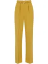 Elisabetta Franchi Mustard Yellow Trouser With Belt Waist
