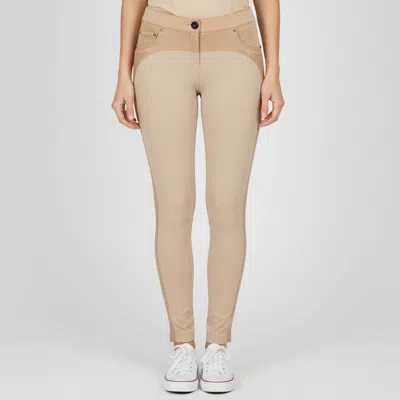 Pre-owned Elisabetta Franchi Beige Jersey Regular Fit Pants S In Sand
