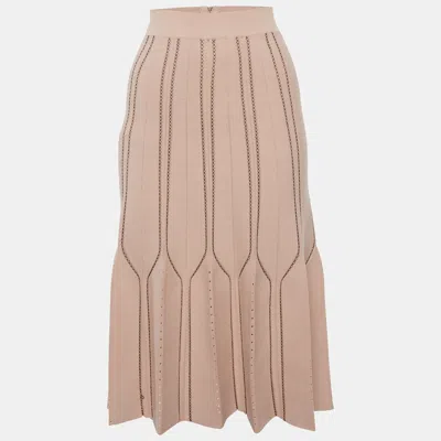 Elisabetta Franchi Beige Knit Gonna Di Maglia Mini Skirt In Neutral